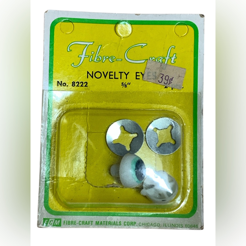 Vintage Fibre-Craft Novelty Eyes for Crafting Doll Making 5/8”
